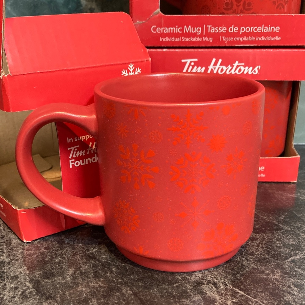 SOLD⭐️Christmas Tim Hortons Red Ceramic Mug - Picture 3 of 5